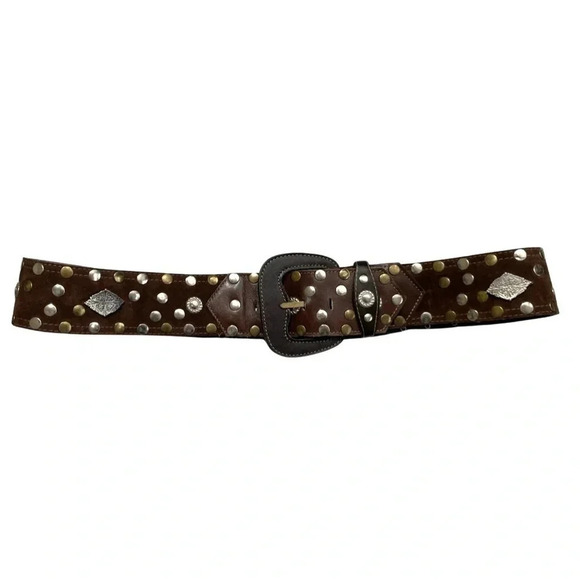 MOTIVI Western Style Leather Studded Belt - Picture 2 of 3